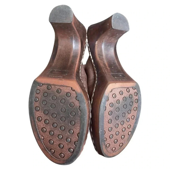 Nicole “Mecca” Brown Leather Mule Clogs – Size 9M – Chunky Heel Slip-On - Picture 8 of 8